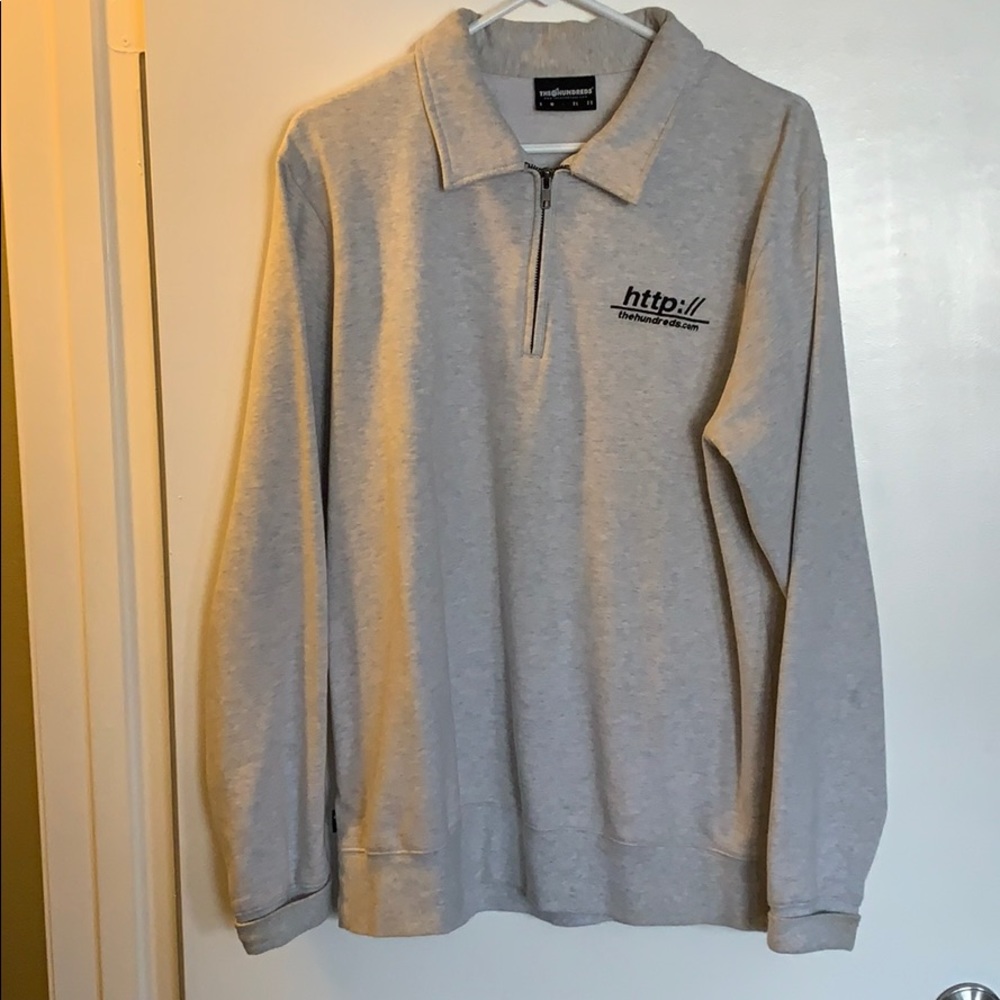 The Hundreds half zip cotton crewneck